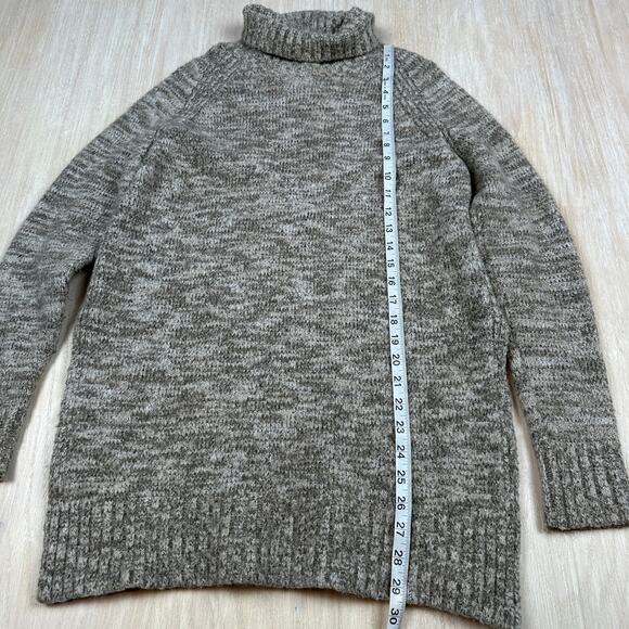 Zara Knit Tunic Chunky Turtleneck Gray Casual Slit Waist Long Sleeve Sweater S - Picture 12 of 13